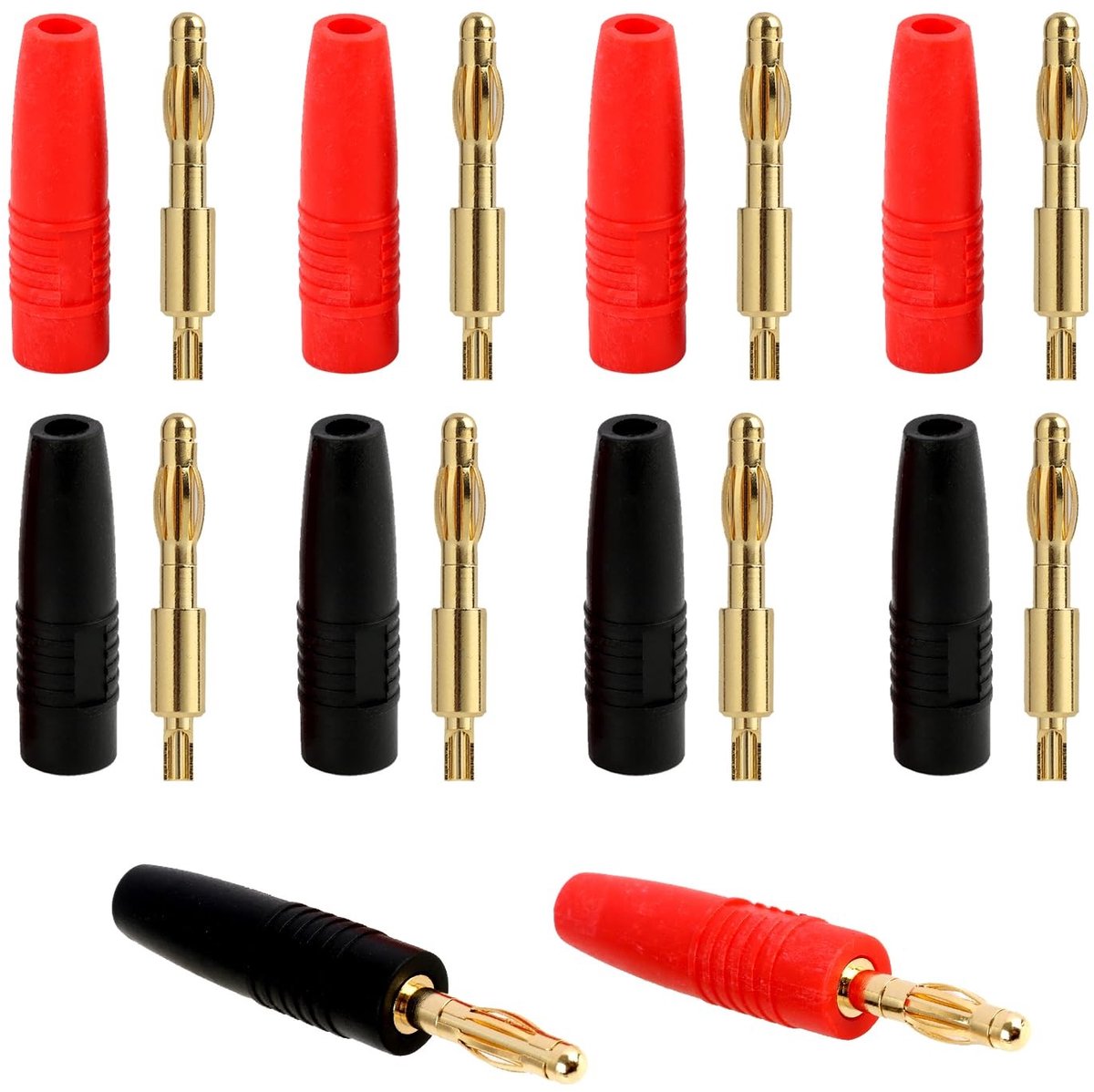 Elzusha - Set van 10 Gouden Banana Plug Adapters voor Elektrisch Testen
