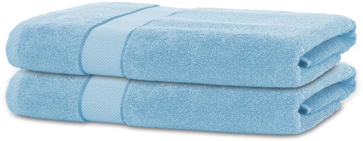 Elzusha - Set van 2 Handdoeken 50x100cm van 100% Katoen Placid Blue