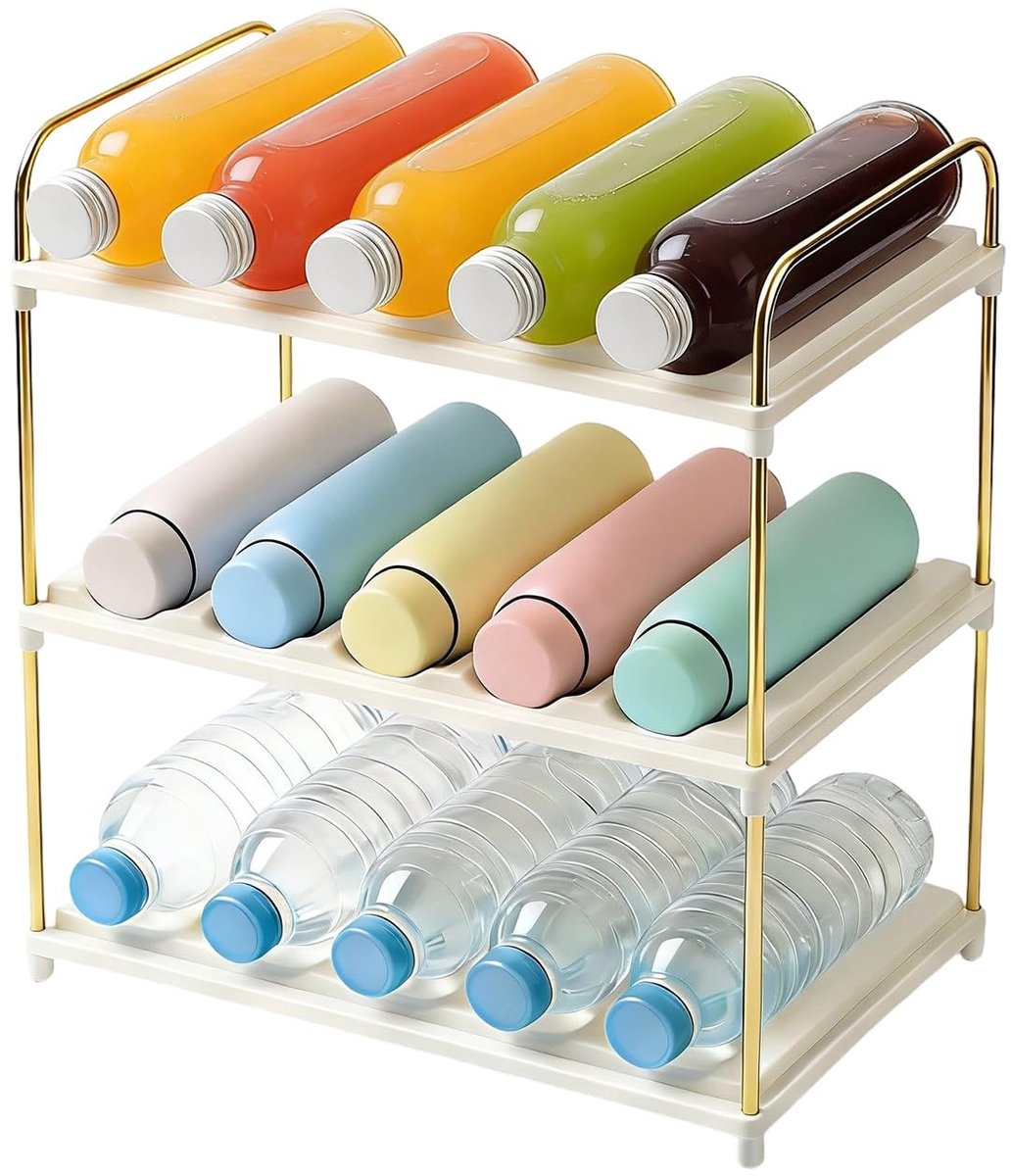 Elzusha - Stapelbaar Organizer voor Waterflessen - 3 Niveaus, 15 Flessen