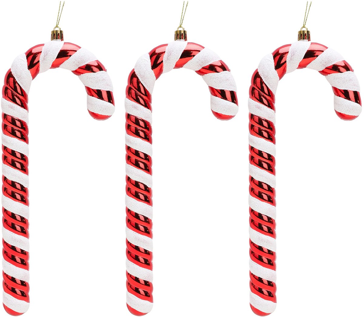 Elzusha - Set van 3 Extra Grote Candy Cane Kerstballen 250mm