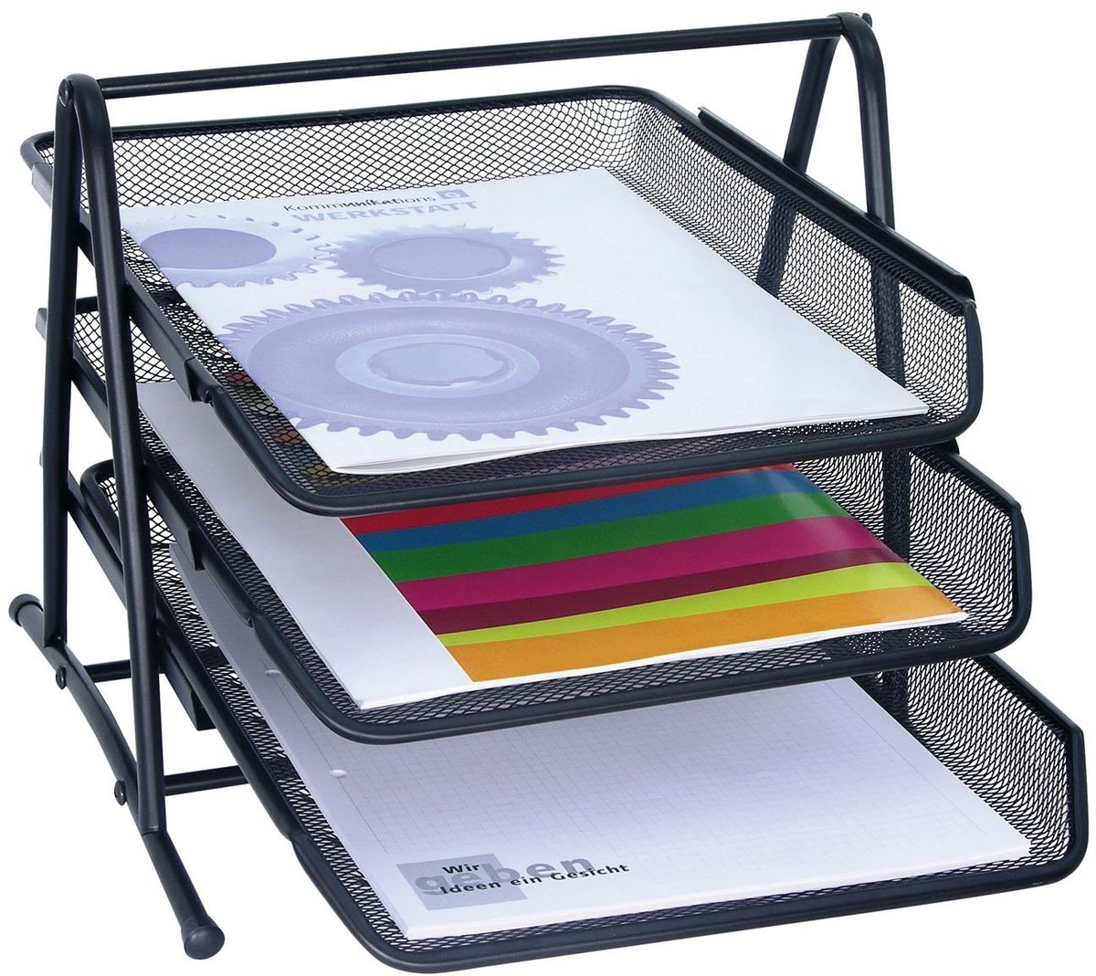 Elzusha - Bureau Organiser met 3 Compartimenten, Zwart