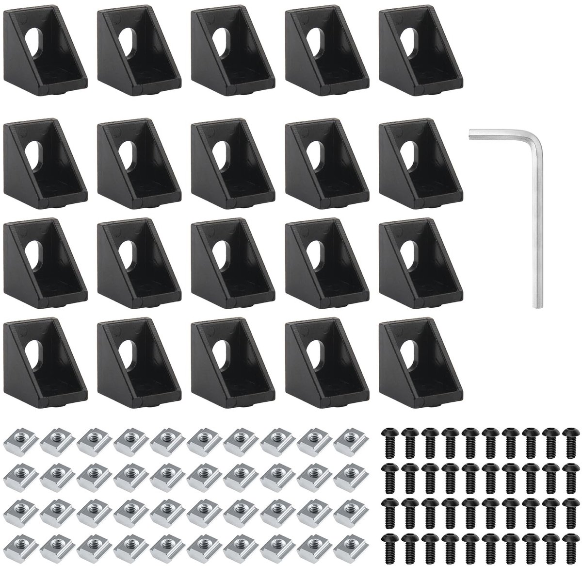 Elzusha - Aluminium Profiel Hoekconnector 90 Graden met Schroef en Moer