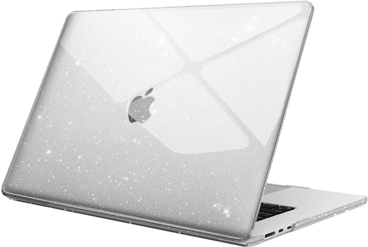 Elzusha - Ultra-Dunne Hard Case voor MacBook Air 15 Inch in Transparant Glitter