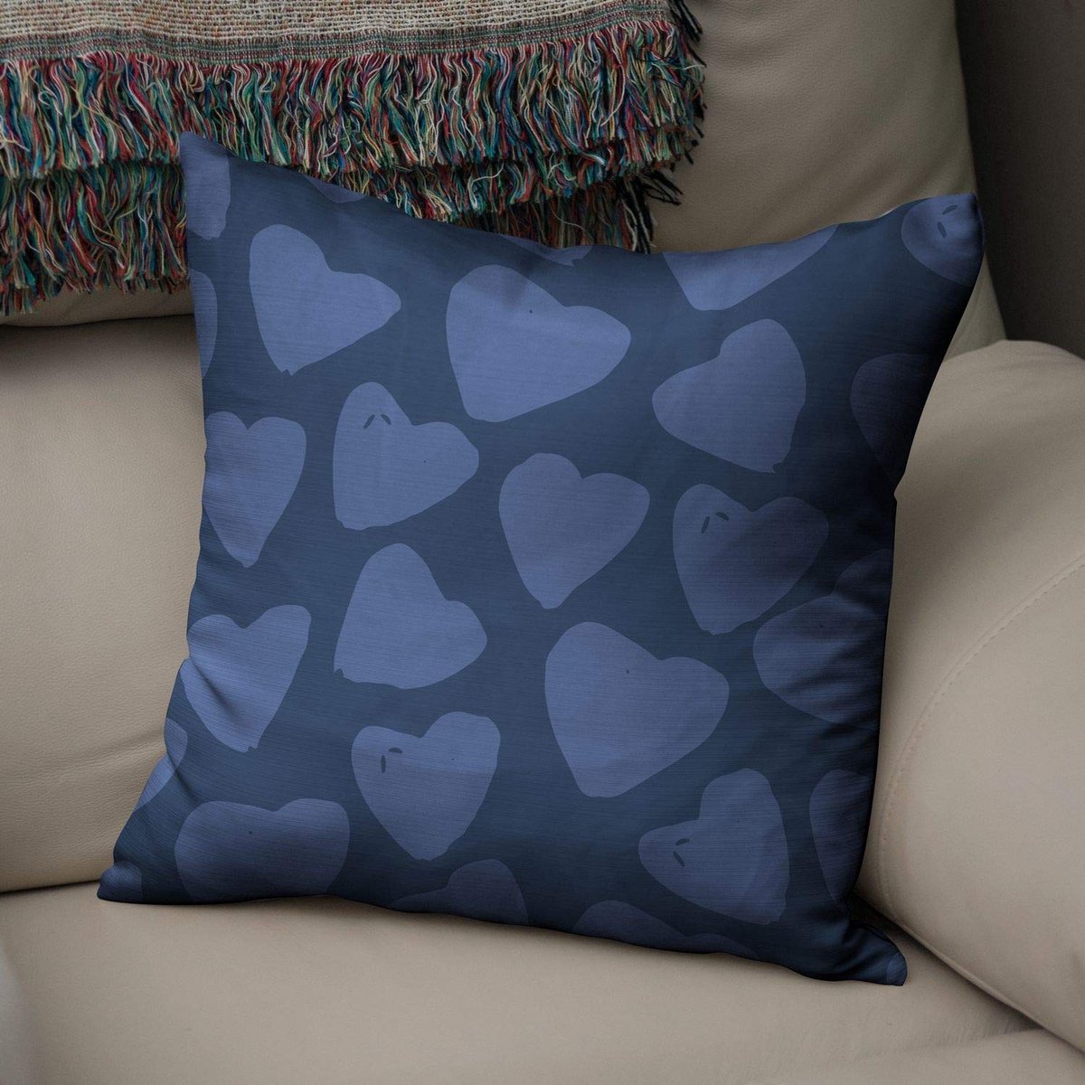 Elzusha - Decoratieve Kussenhoes in Blauw 43x43 cm