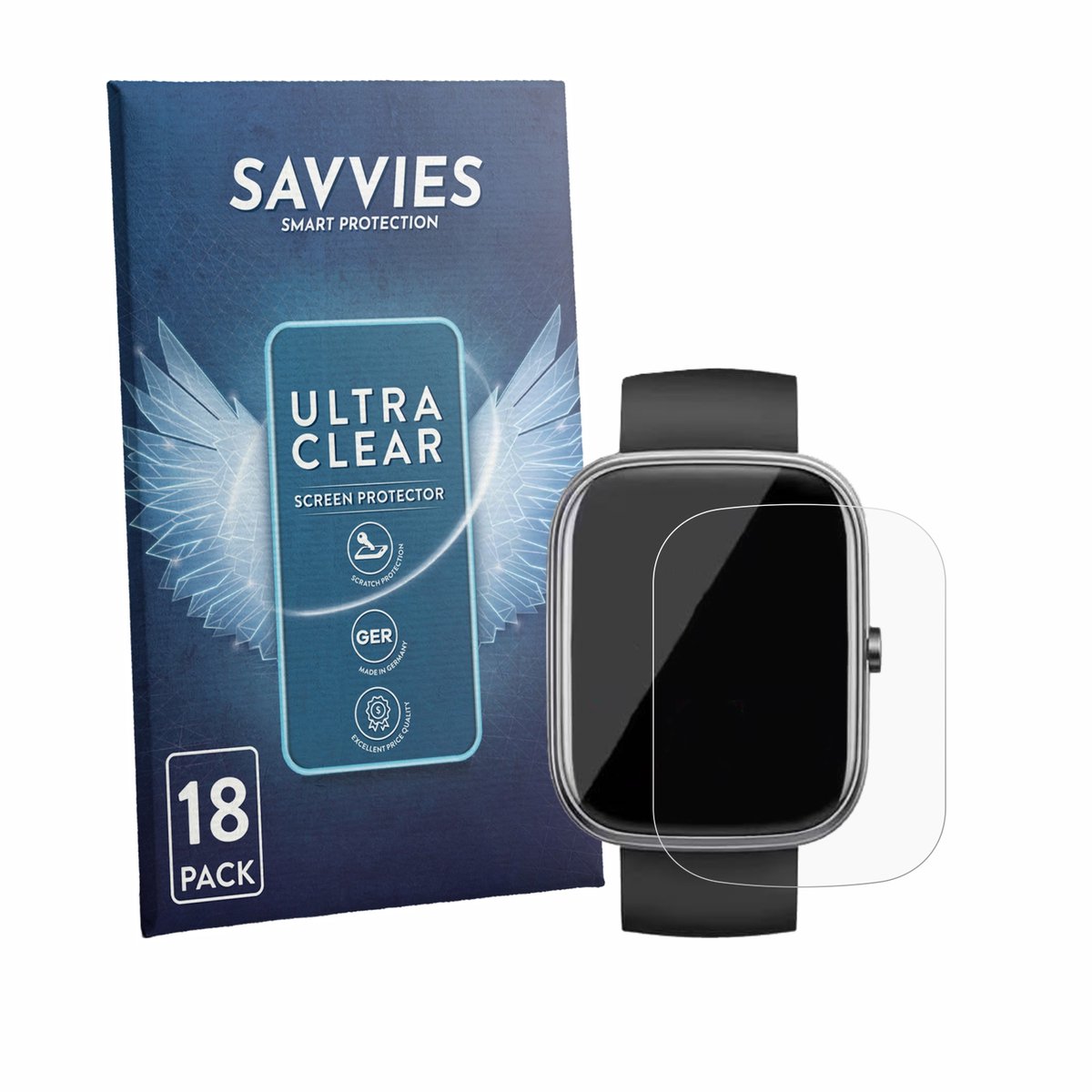 Savvies - Screenprotector voor Jugeman T60 1.91" - Folie Beschermfolie transparant 18 Stuks