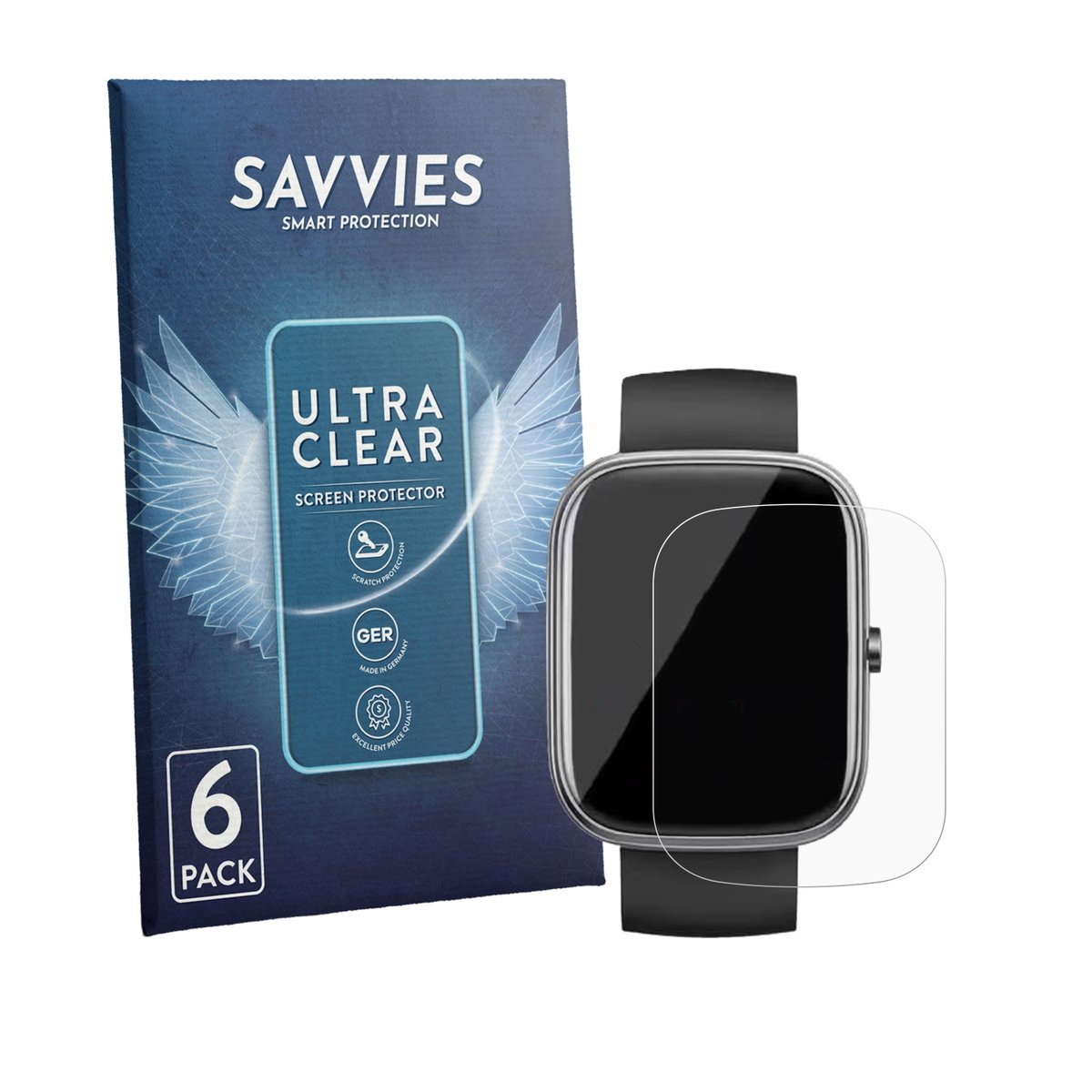 Savvies - Screenprotector voor Jugeman T60 1.91" - Folie Beschermfolie transparant 6 Stuks