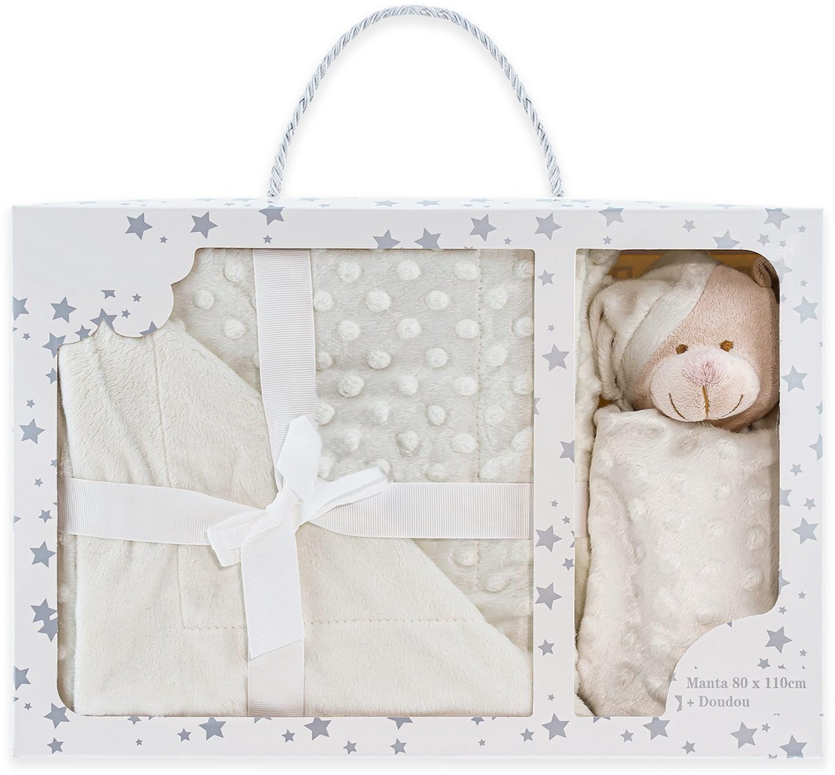 Elzusha - Zachte Doudou en Babydeken Set met Dierenprint in Beige