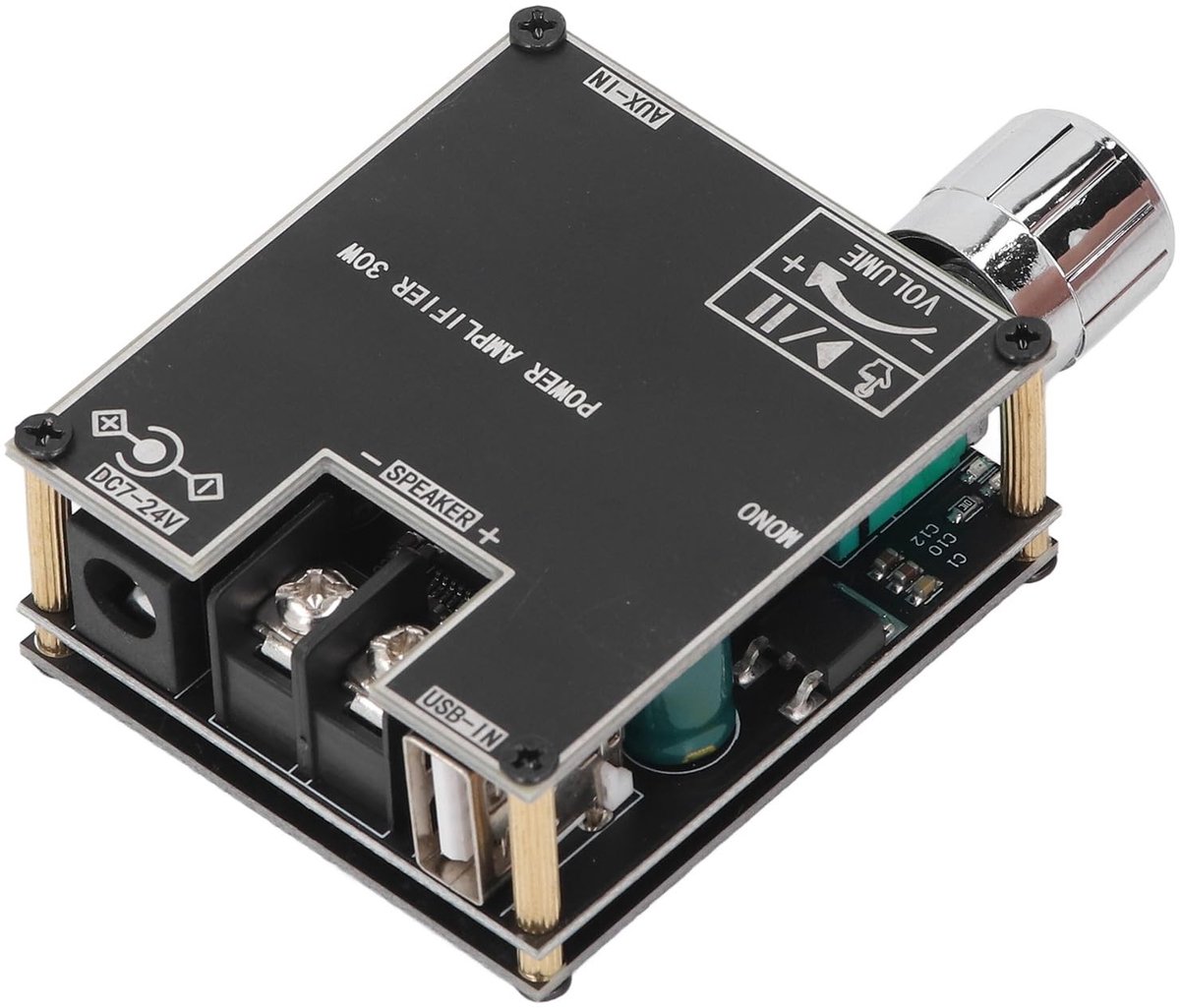 Elzusha - 30W Digitale Stereoversterker met AUX en Bluetooth Ondersteuning