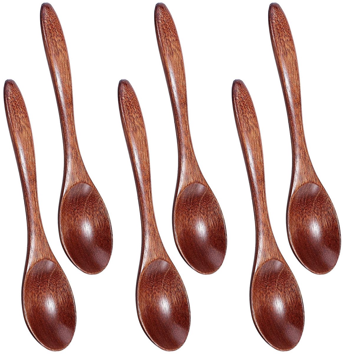 Elzusha - Set van 6 Houten Lepels voor Koffie en Thee
