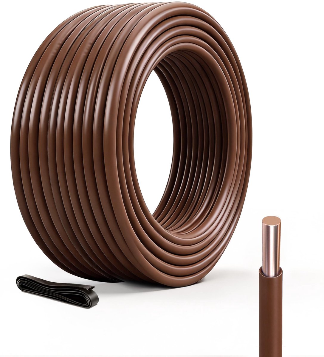 Elzusha - Installatiekabel H05V-U 0,75 mm² 60m Bruin