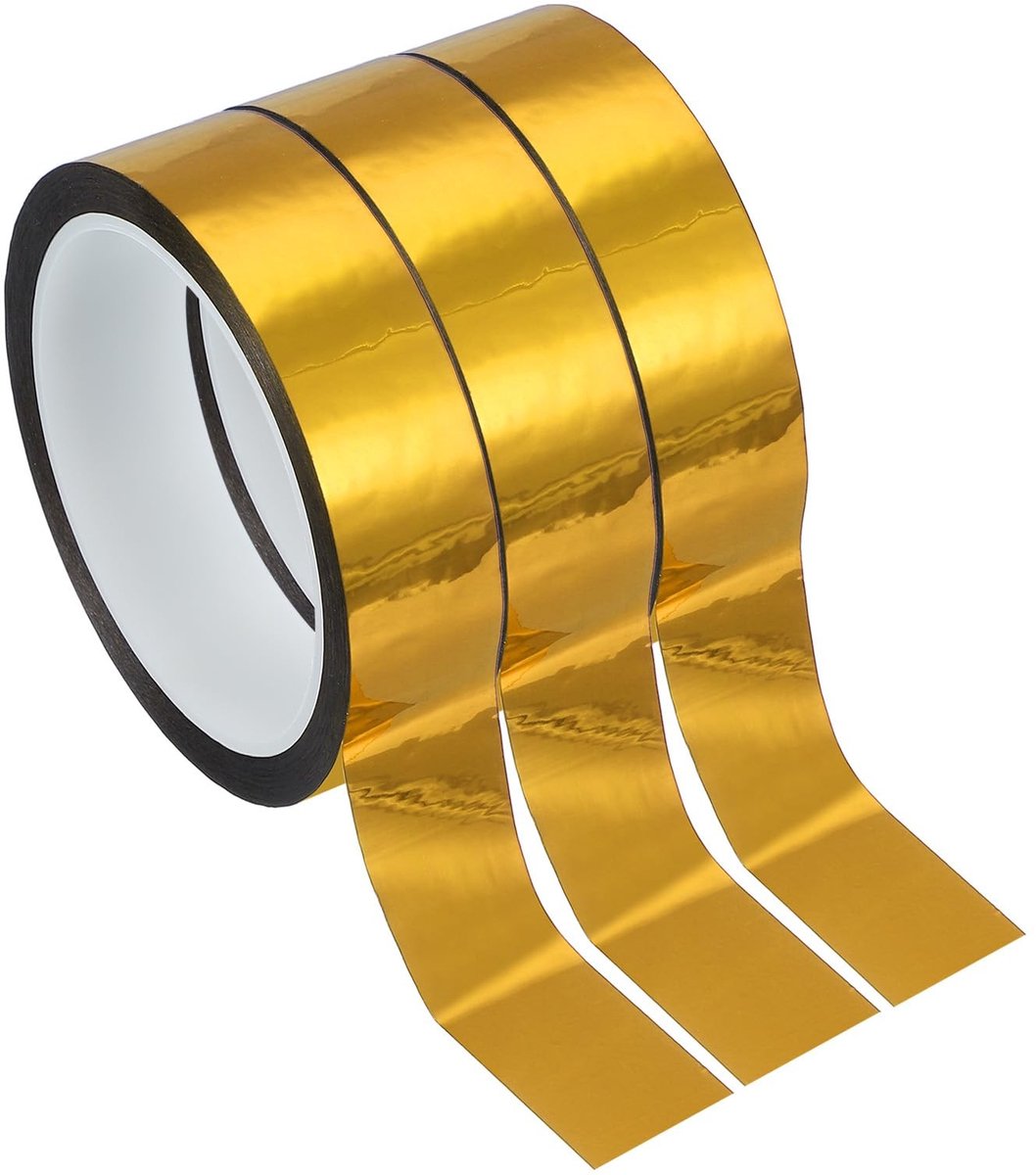 Elzusha - Set van 3 Decoratieve Metallic Tape Goud 25mm x 50m