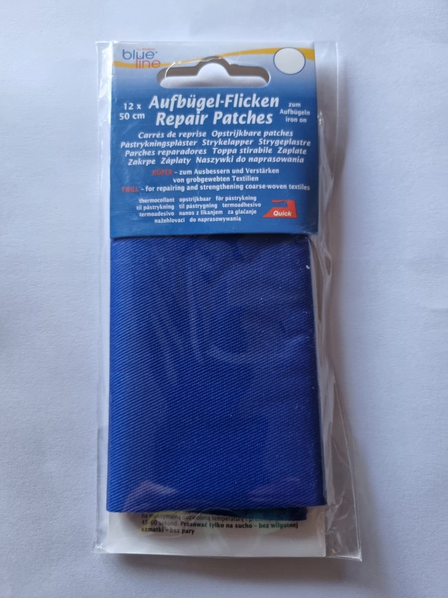 By Kleiber blue line - reparatiedoek kobalt blauw -12-50 cm.