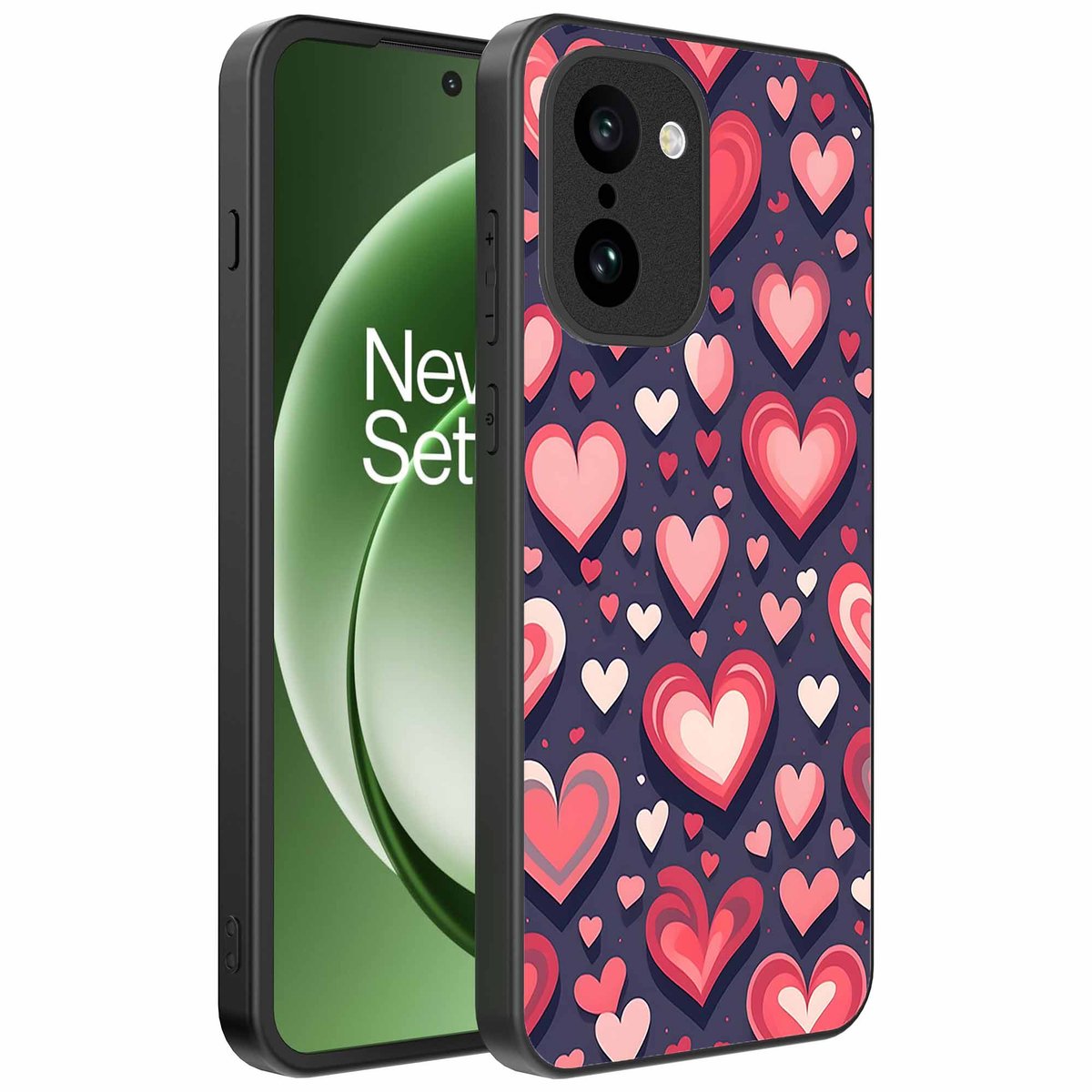 Geschikt voor OnePlus 15R Telefoonhoesje met Hartjes Opdruk - TPU Backcover Case With Heart Design - Smartphonica geschikt voor OnePlus 15R