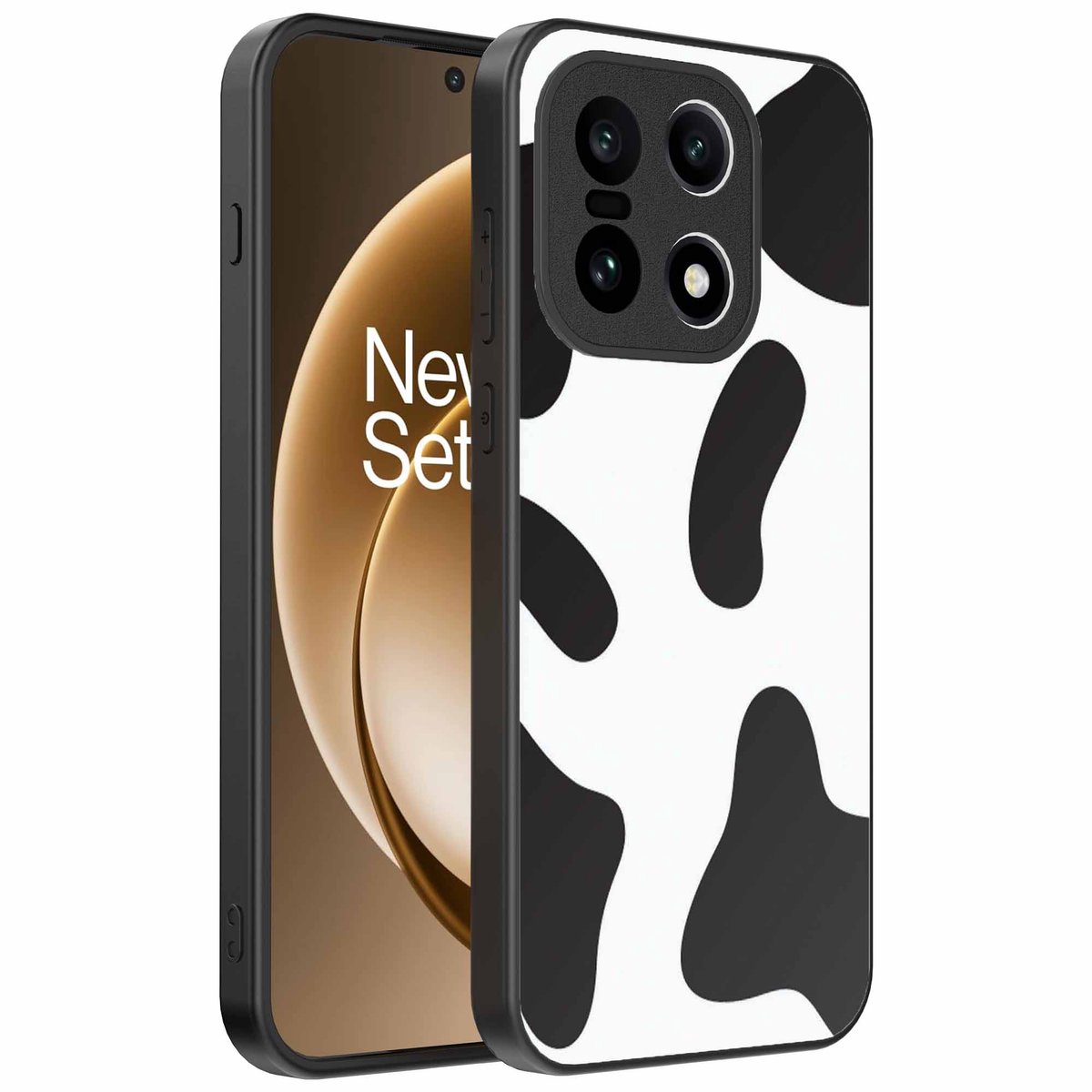 Geschikt voor OnePlus 15 Telefoonhoesje met Koeienvlekken Opdruk - TPU Backcover Case With Cow Patches Design - Smartphonica geschikt voor OnePlus 15