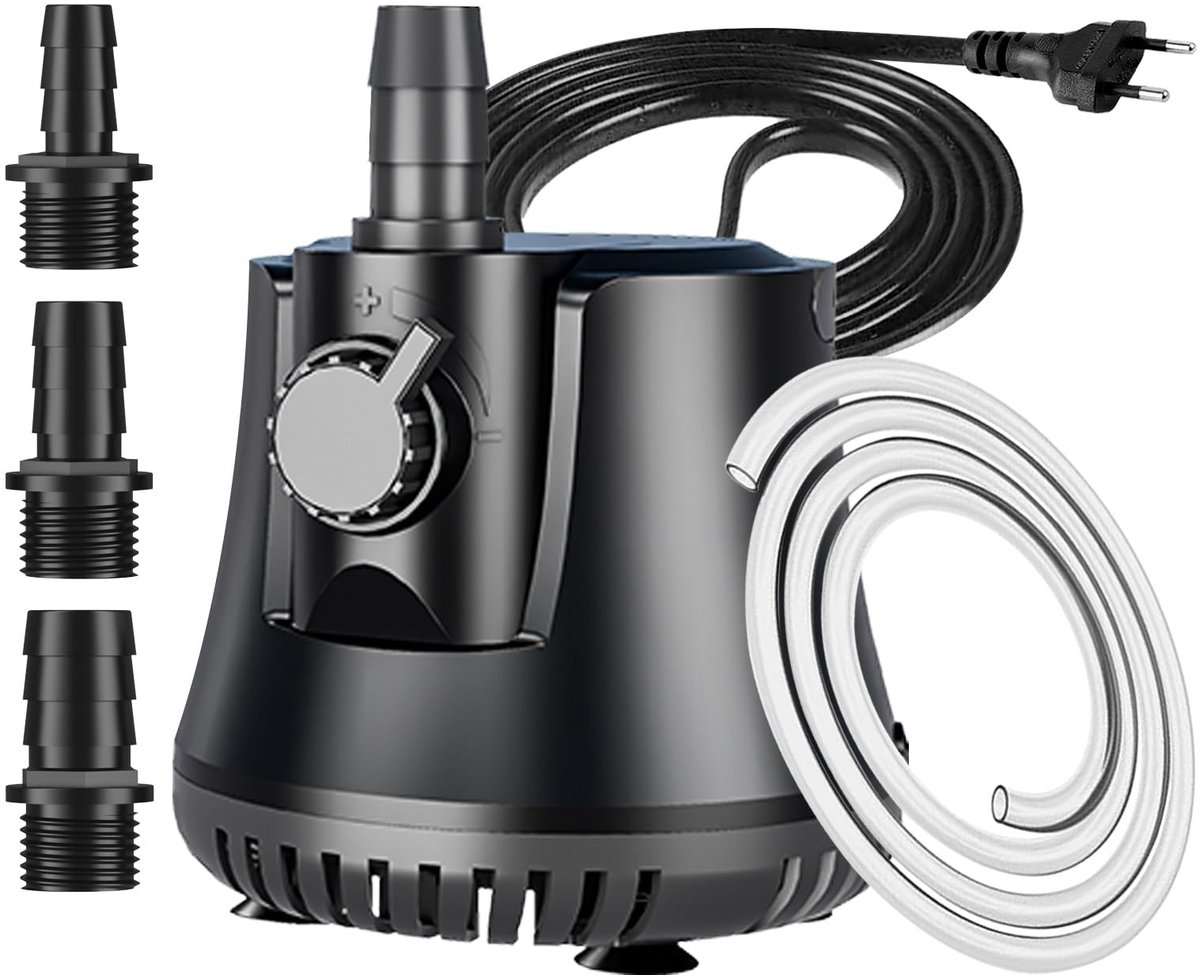 Solidchoice - Mini Dompelpomp 1500L/h met Ultra Stille Werking en 1,5m Kabel