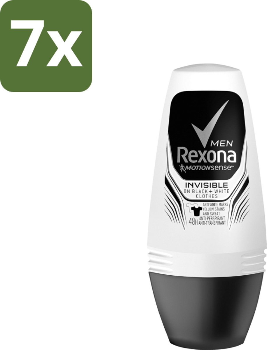 Rexona Men - Invisible On Black & White - Deo Roller - 50 ml - Bulkverpakking - 7 stuks
