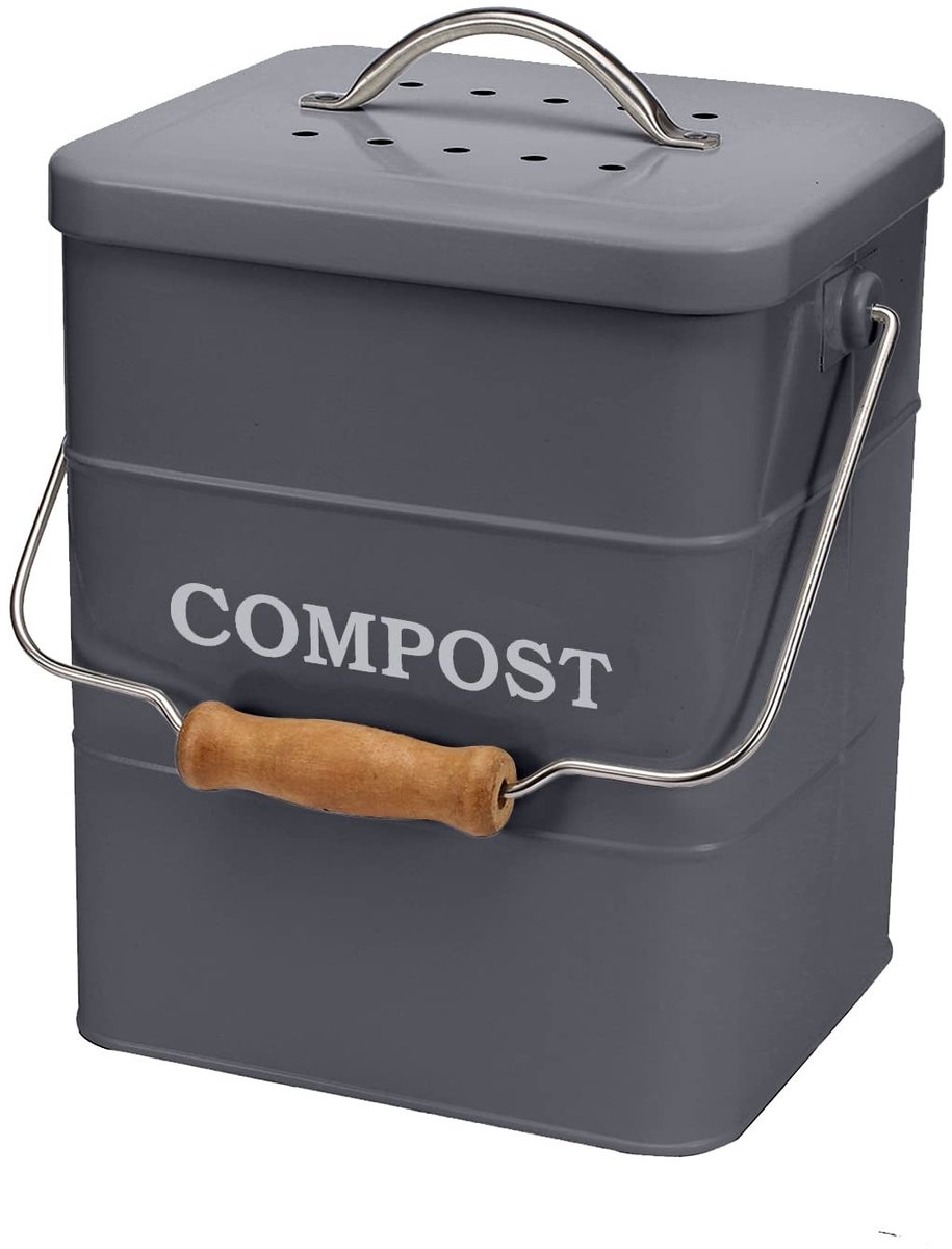 Solidchoice - RVS Compost Bin voor Keuken met Deksel en Filter