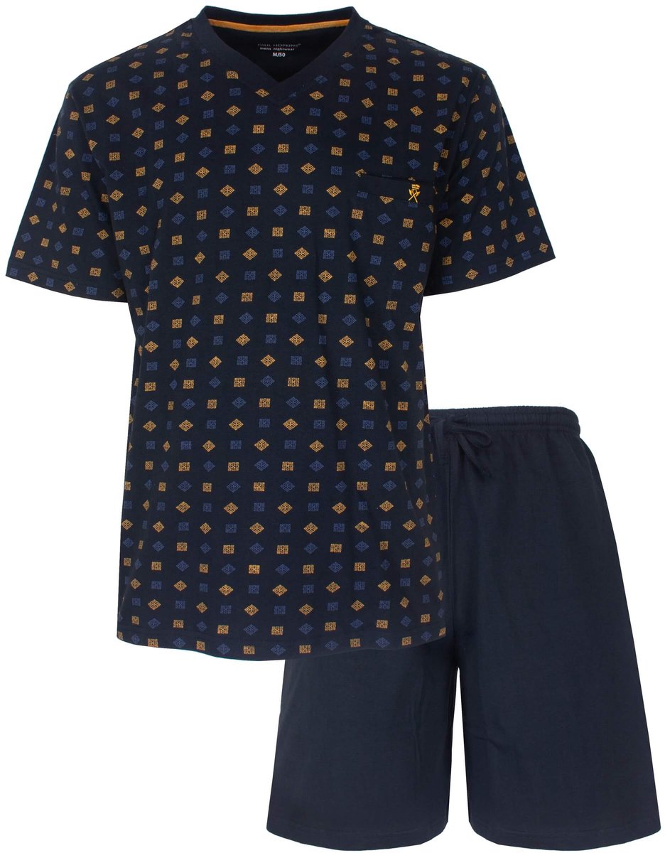Paul Hopkins Heren Shortama - V-hals - Donker Blauw - Maat L