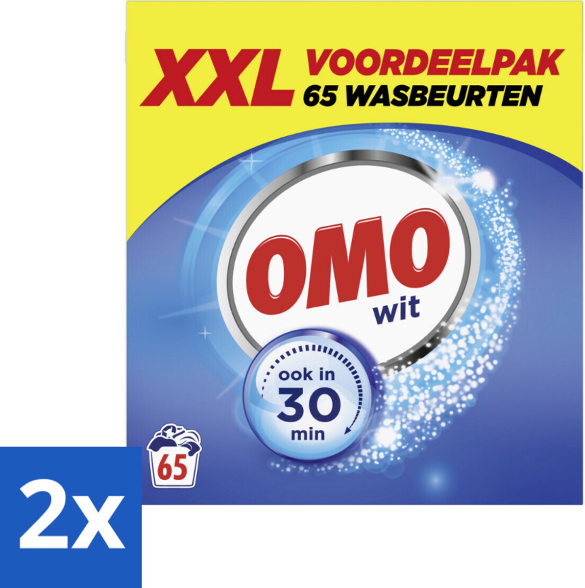 OMO Waspoeder Wit 65 Wasbeurten 3,835 kg - Voordeelverpakking - 2 stuks