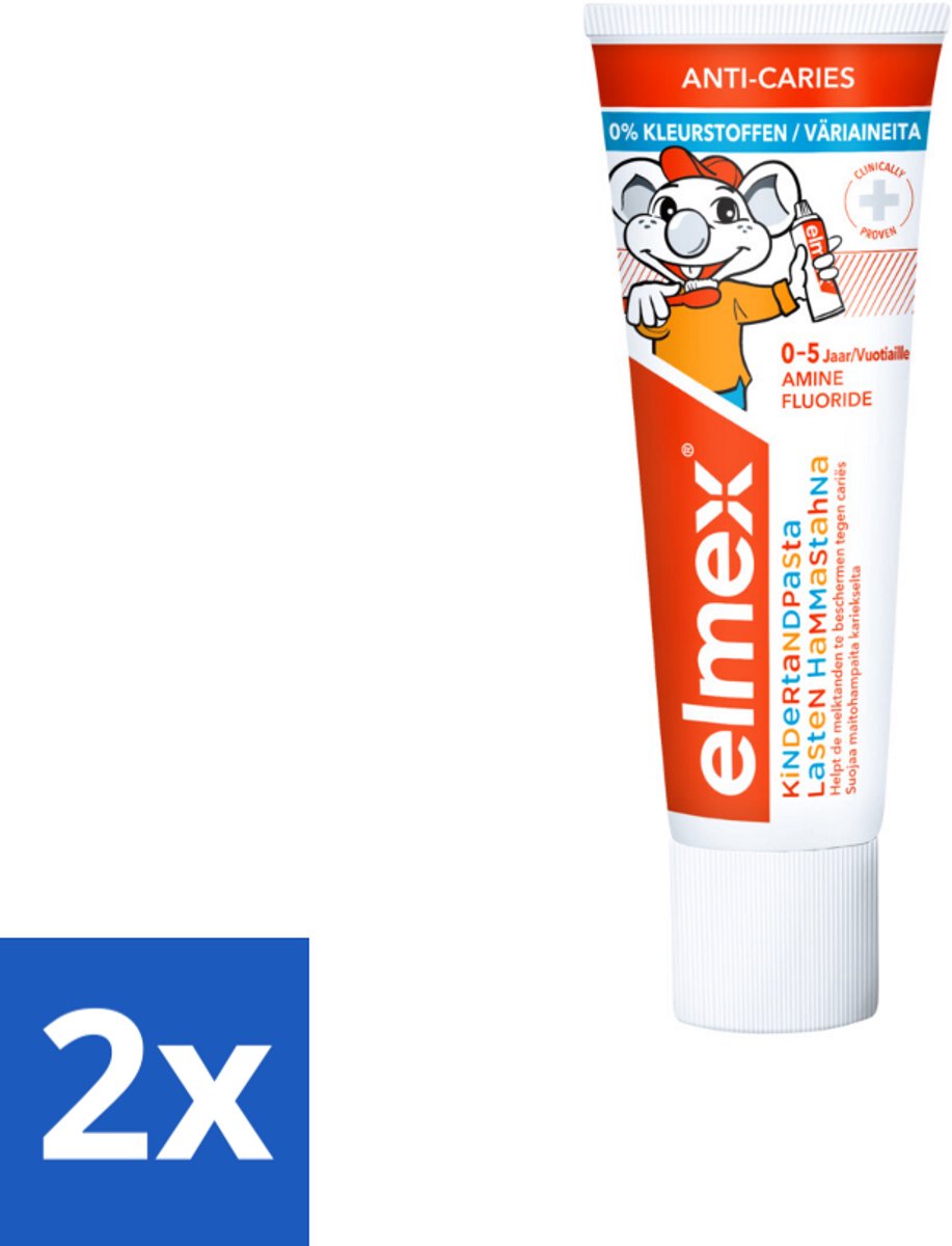Elmex - Tandpasta - Peuter - Anti Cariës - 0% Dye - 75 ml - Voordeelverpakking - 2 stuks