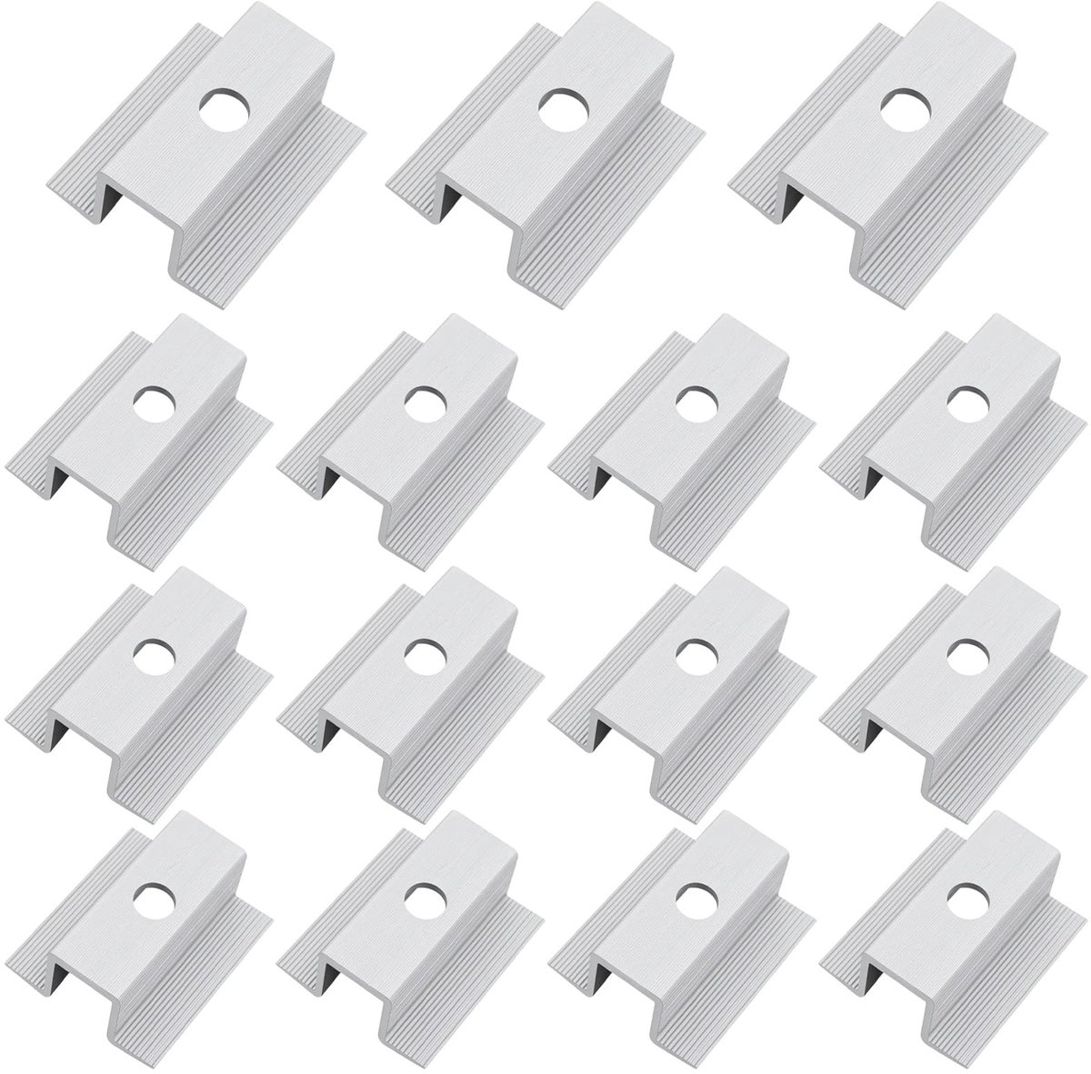 Solidchoice - Set van 15 Aluminium Center Klemmen voor Zonnepanelen