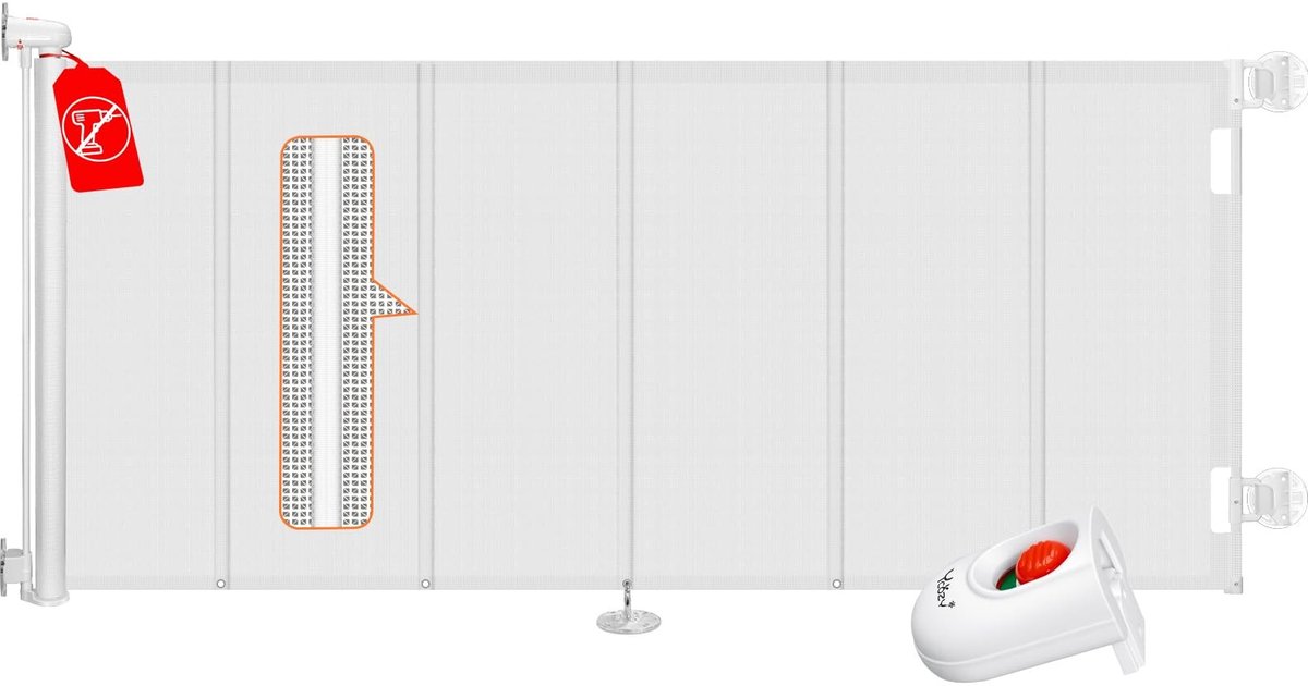 Solidchoice - Uittrekbaar Trapbeschermingshek voor Baby's en Huisdieren