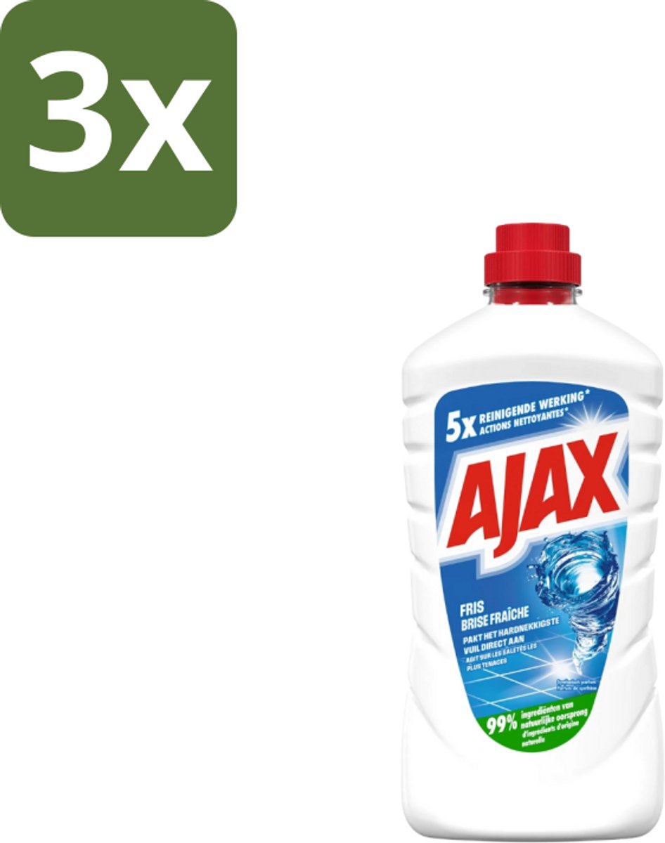 Ajax – Allesreiniger – Fris – 1000 ml - Bulkverpakking - 3 stuks