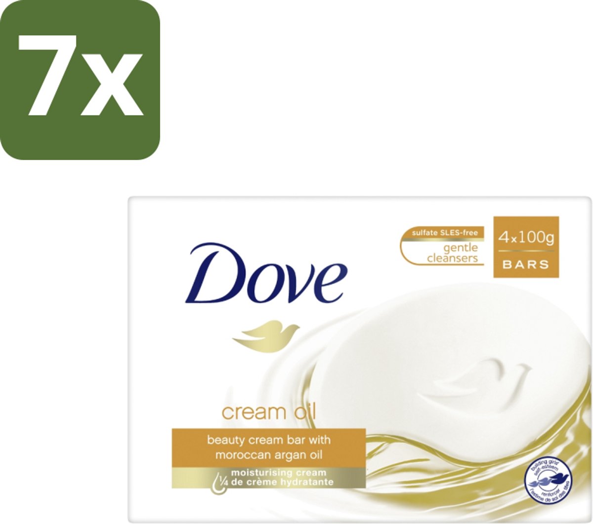 7 x Dove – Zeep – Cream Oil Soap Bar – 4 x 100 g - Zeep - Huid Verzorging - Arganolie - Droge Huid - Hydratatie