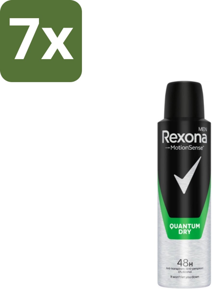 Rexona Men – Deodorant Spray – Quantum Dry – 150 ml - Bulkverpakking - 7 stuks