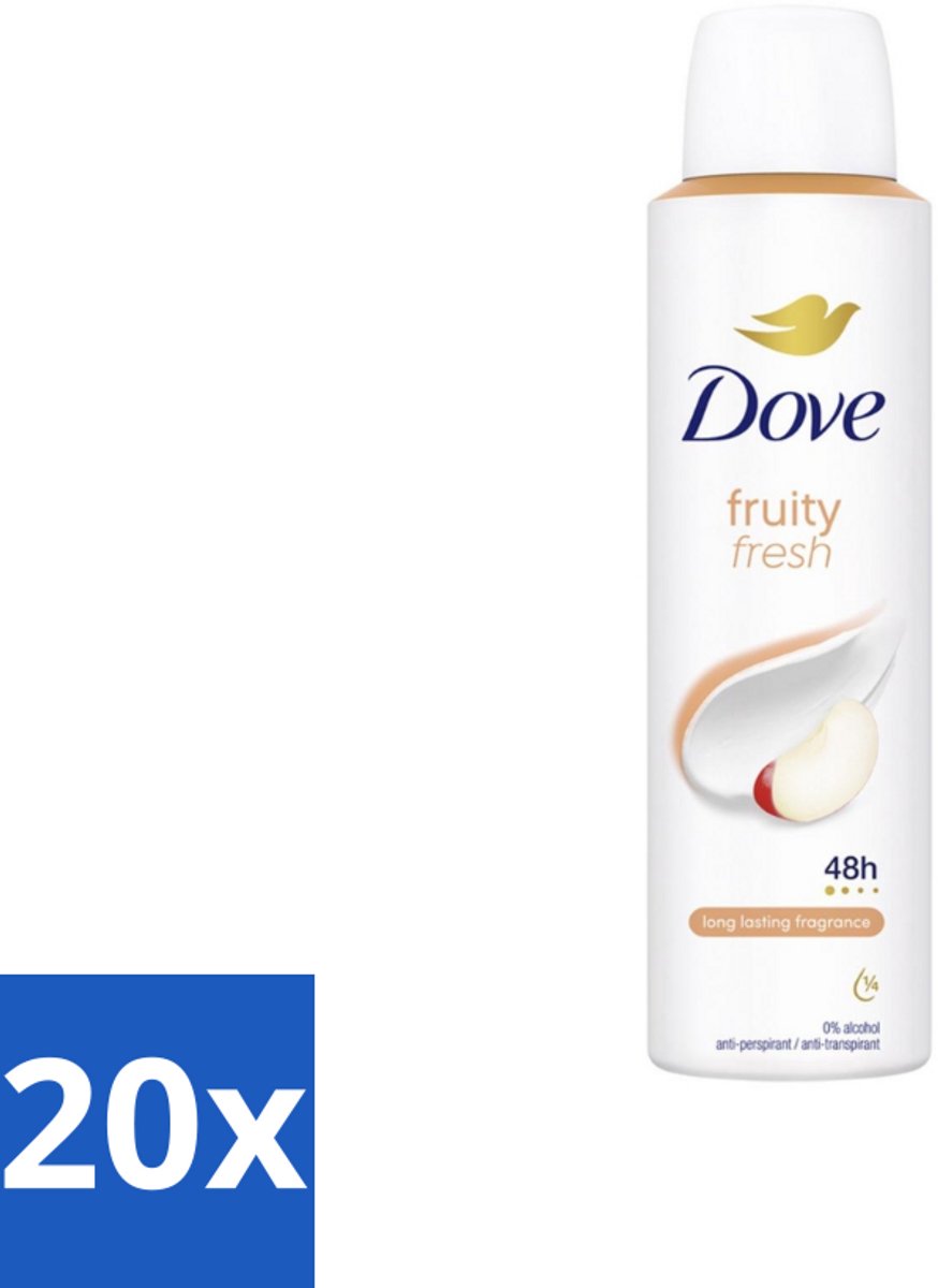 20 x Dove – Deodorant Spray – Fruity Fresh – 150 ml - Deodorant Spray - Fris - Fruitige Geur - Okselhuid Verzorging - Transpiratiegeur