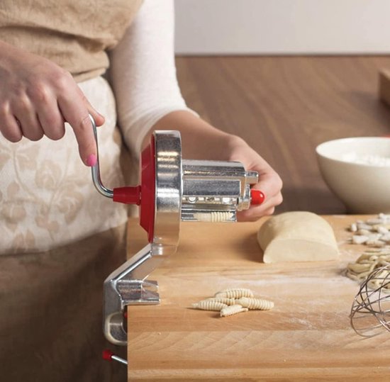 Pastamachine Gnocchetti - Cavatelli Maker - Zelf Pasta Maken - Handmatige Bediening - 2 Schijven - Chroom van Pastamachine — afbeelding 3