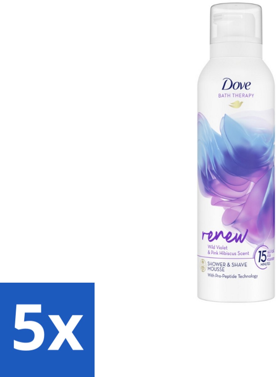 Dove – Douche- & Scheerschuim – Bath Therapy Renew – 200 ml - Bulkverpakking - 5 stuks