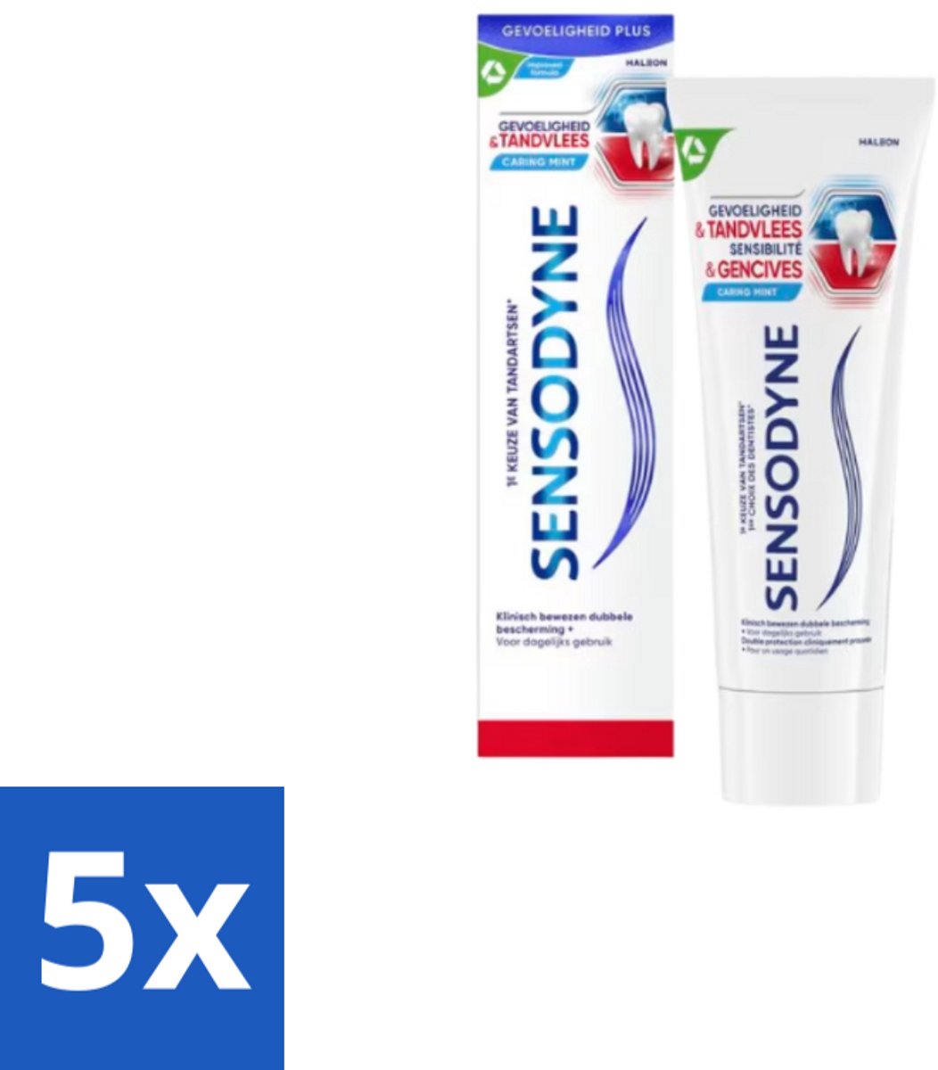 Sensodyne – Tandpasta – Gevoeligheid & Tandvlees – 75 ml - Bulkverpakking - 5 stuks