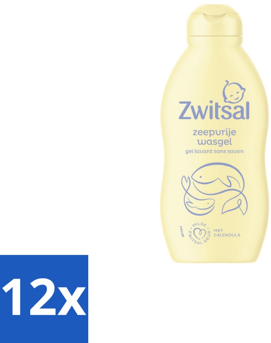 12 x Zwitsal Zeepvrije Wasgel 200 ml - Babywasgel - Zeepvrije Wasgel - Babyhuid - Wasgel Voor Baby - Anti-prik Wasgel