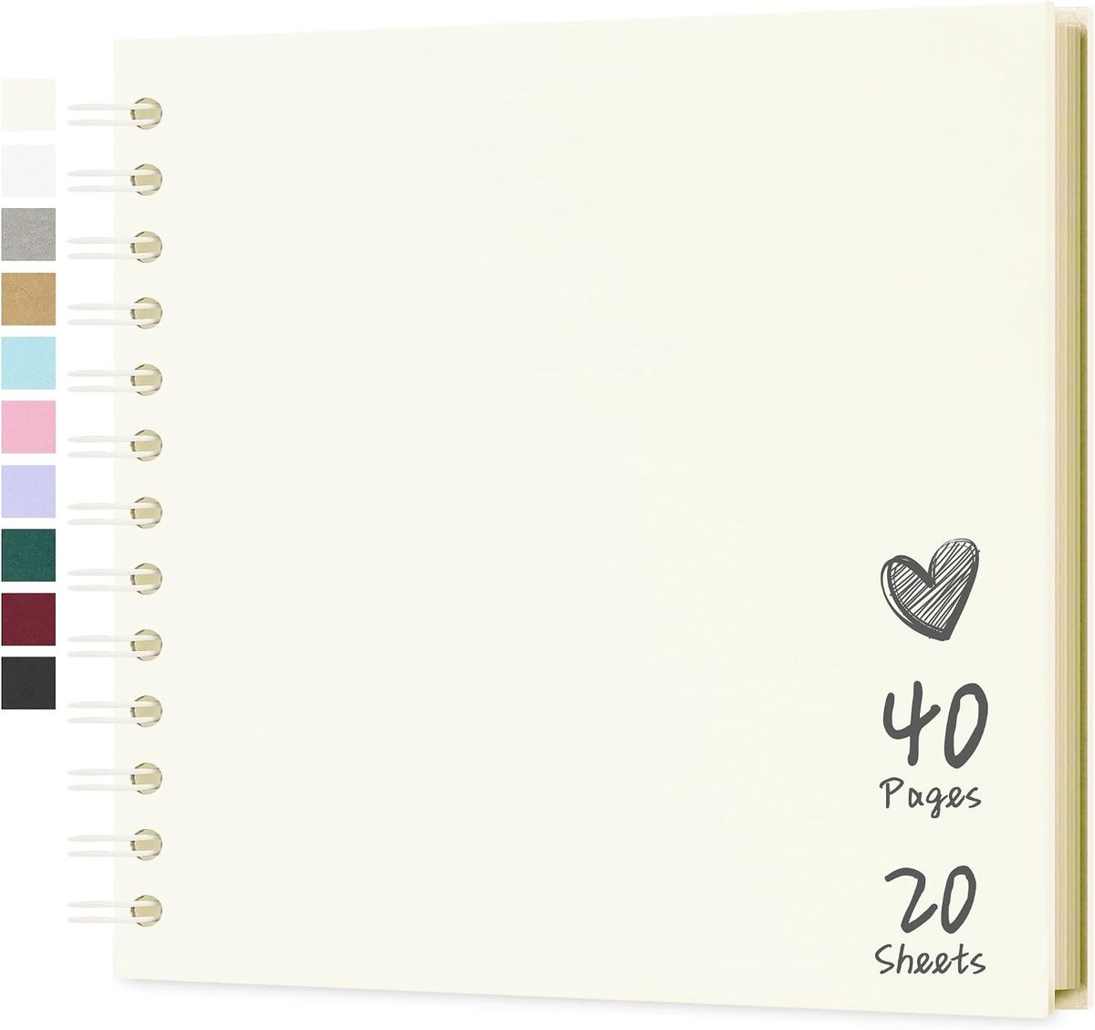 DIY Scrapbook Album 18 x 18 cm - Hardcover Kraft Papier Fotoboek met 20 Bladen voor Herinneringen, Familie en Bruiloften