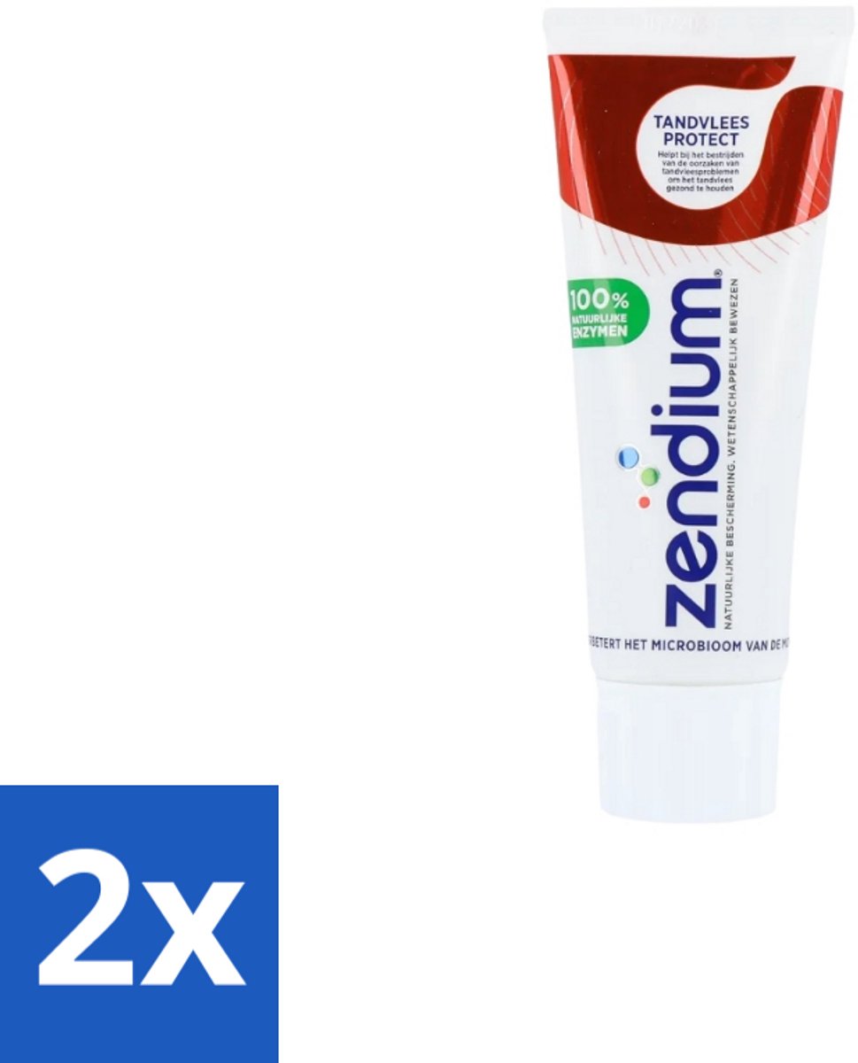 2 x Zendium – Tandpasta – Tandvlees Protect – 75 ml - Tandvleesbescherming - Gevoelig Tandvlees - Natuurlijke Tandpasta - Mondgezondheid - Fluoride