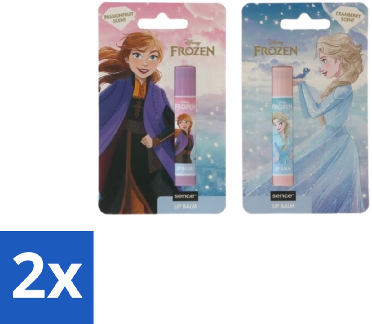 2 x Disney Frozen – Lippenbalsem – Blueberry & Passionfruit – Verzorgend - Disney Frozen Lippenbalsem - Lippenbalsem Elsa - Lippenbalsem Anna - Lippenbalsem Voor Kinderen - Lippenbalsem Voor Jongeren