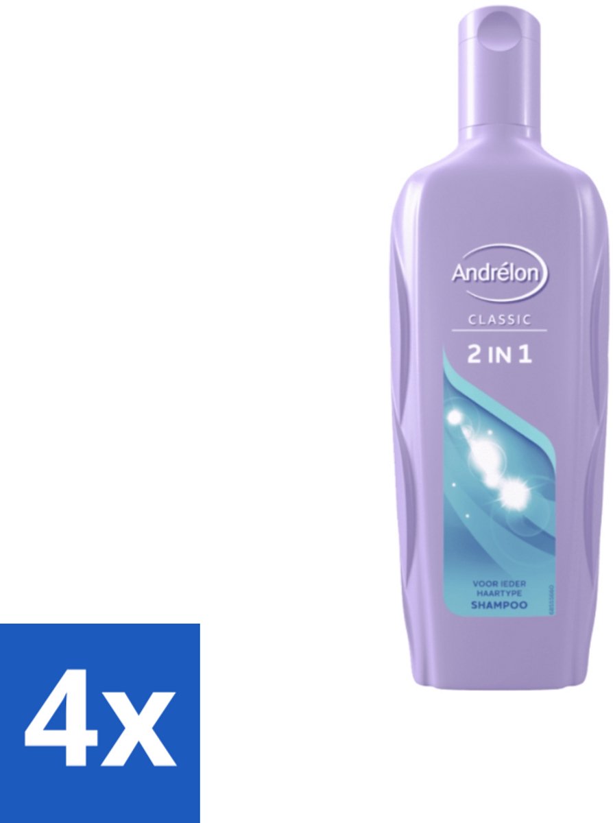 4 x Andrélon – Shampoo – 2-in-1 – 450 ml - Shampoo 2 In 1 - Haar Reinigen - Haar Verzorgen - Zacht Haar - Soepel Haar
