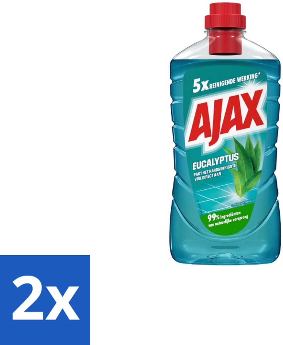 2 x Ajax – Allesreiniger – Eucalyptus – 1000 ml - Allesreiniger - Eucalyptus - Reiniging - Frisse Geur - Schoonmaak