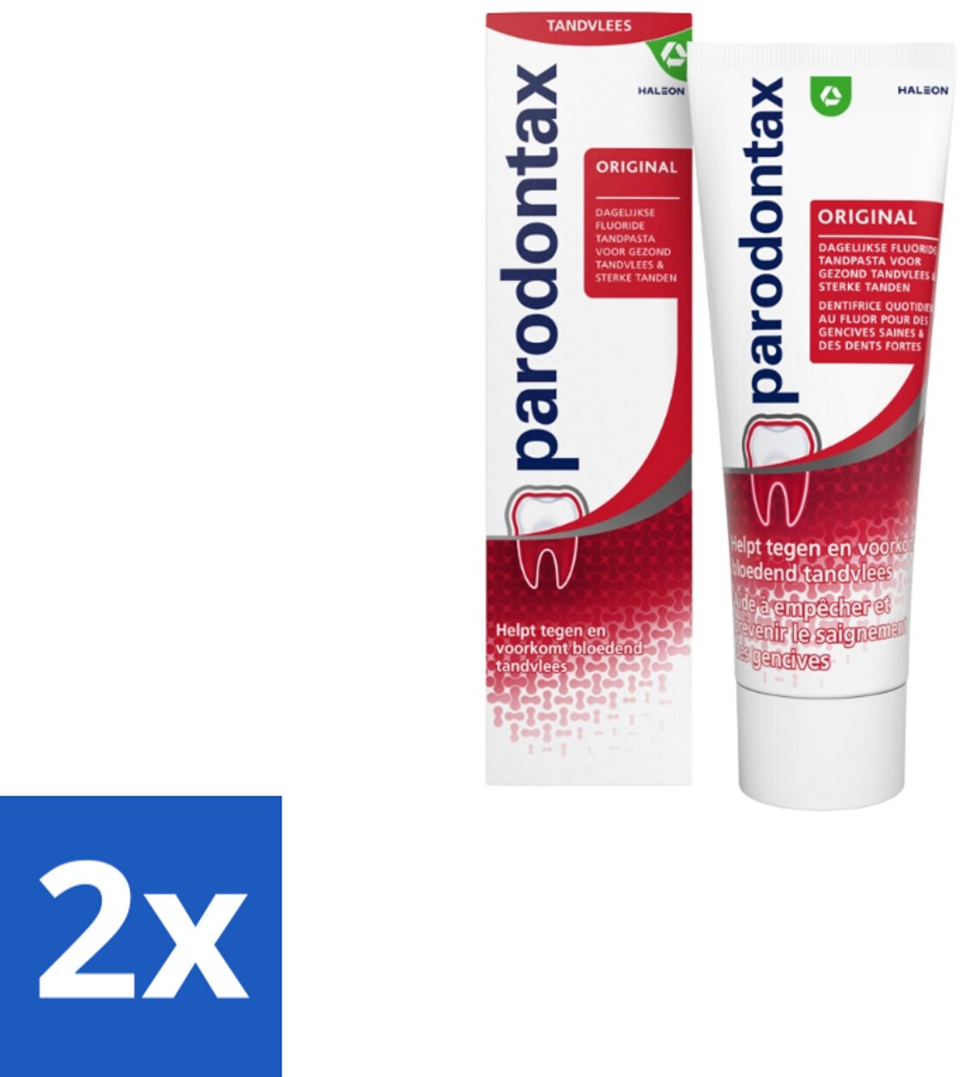 2 x Parodontax Tandpasta bij Bloedend Tandvlees Original 75 ml - Tandpasta - Bloedend Tandvlees - Tandplak - Tandvleesproblemen - Fluoride
