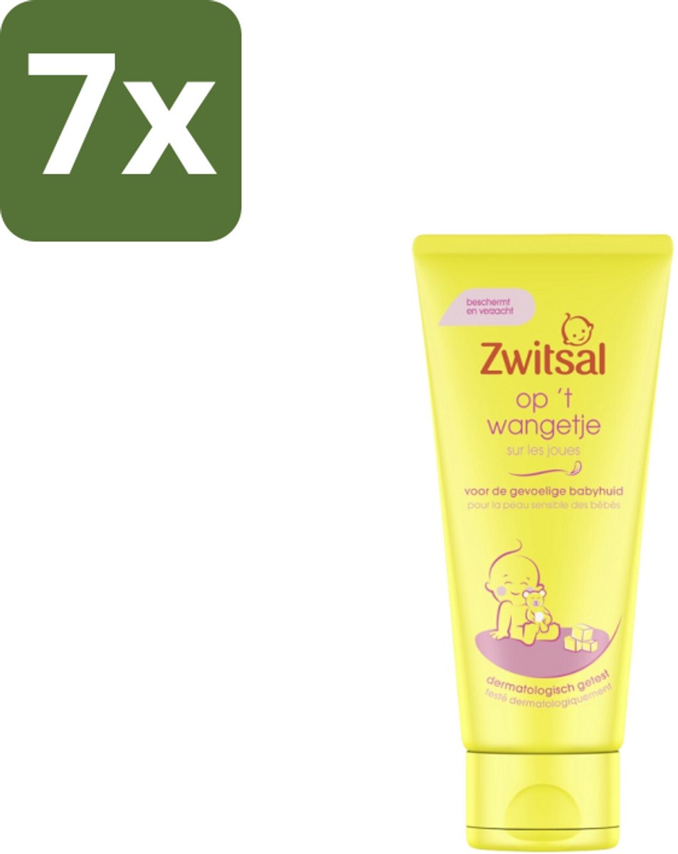 7 x Zwitsal Gezichtscrème Op 't Wangetje 100 ml - Baby Gezichtscreme - Babyhuid Bescherming - Baby Wangen Crème - Babyhuid Verzorging - Kamille Crème