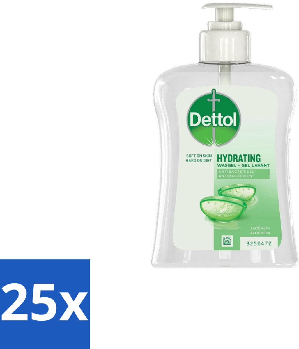 25 x Dettol Handzeep Hydraterend Aloë Vera 250 ml - Handzeep - Antibacteriële Handzeep - Aloë Vera Handzeep - Hygiëne - Handhygiëne