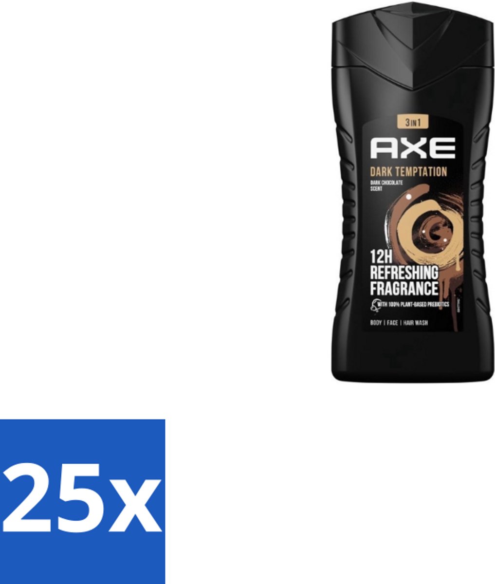 25 x Axe – Douchegel – Dark Temptation – 250 ml - Douchegel - Douchegel Mannen - Douchegel Dark Temptation - Douchegel Voor Mannen - Douchegel Voor Huid