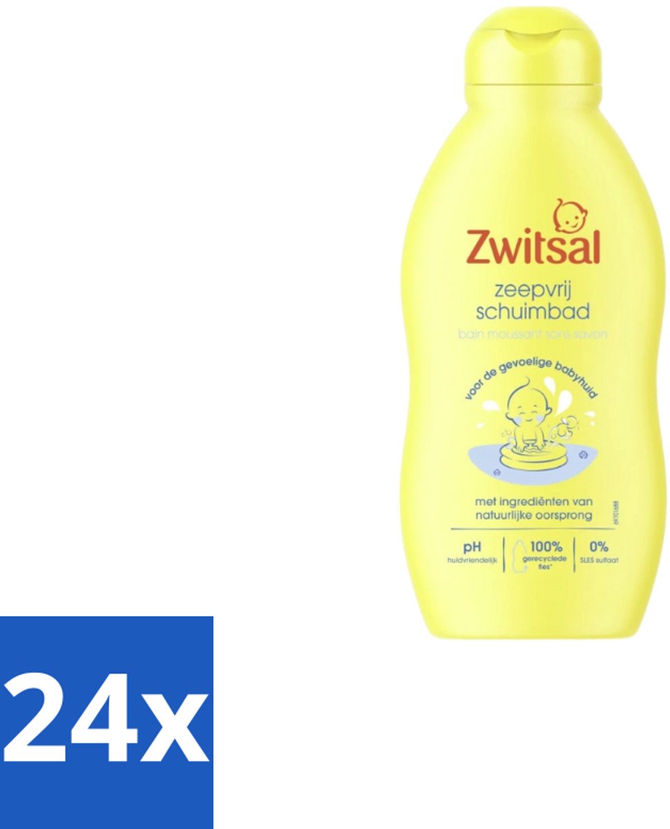 24 x Zwitsal – Schuimbad – Zeepvrij – 200 ml - Babybad - Zeepvrij Schuimbad - Babyhuid Verzorging - Zachte Bad - Huidbescherming