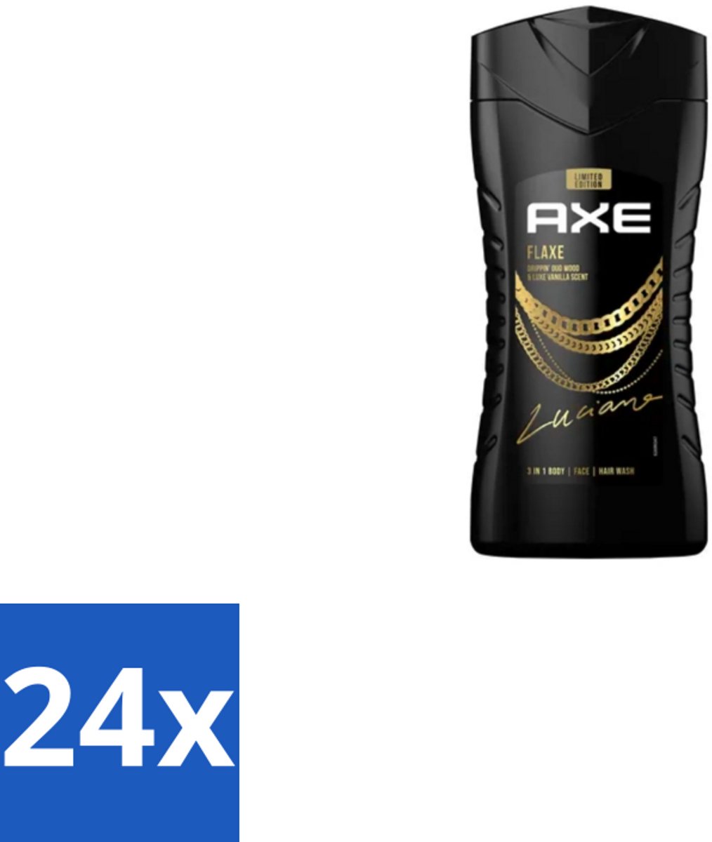 24 x Axe – Douchegel – Flaxe – 250 ml - Douchegel Voor Mannen - Frisse Geur - Reiniging Lichaam - Hydraatende Douchegel - Mannelijke Geur