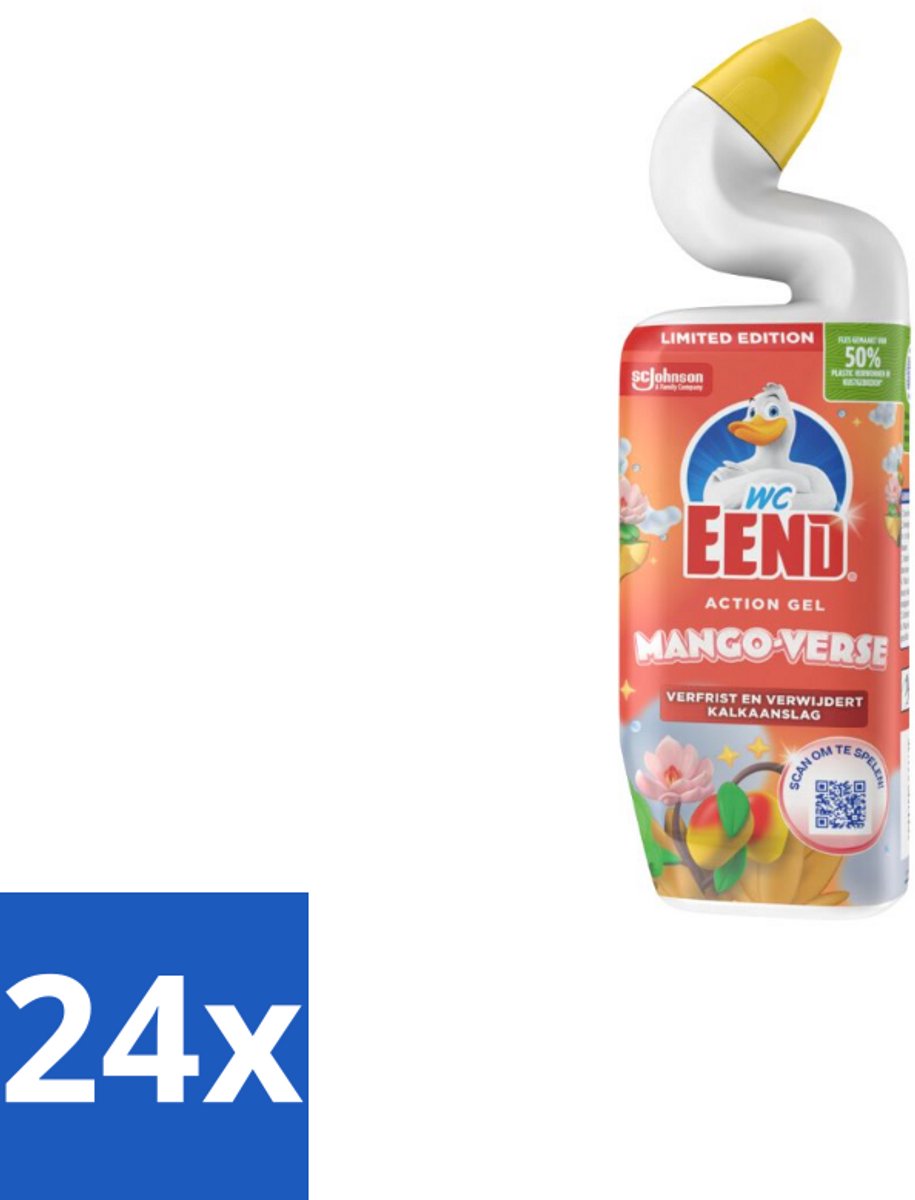 24 x WC Eend Toiletreiniger Action Gel Mango Verse 750 ml - Toiletreiniger - Toilet Reinigen - Kalkaanslag Verwijderen - Toilet Hygiëne - Toilet Schoonmaken
