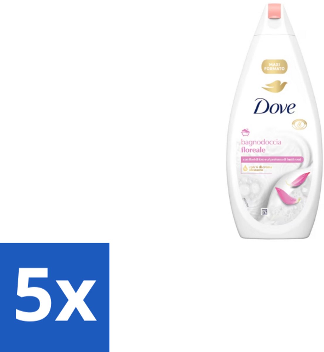 5 x Dove – Douchegel – Lotus Bloem – 450 ml - Douchegel Lotus Bloem - Mild Reinigen - Huid Verzorgen - Hydraterende Douchegel - Lotusbloemextract