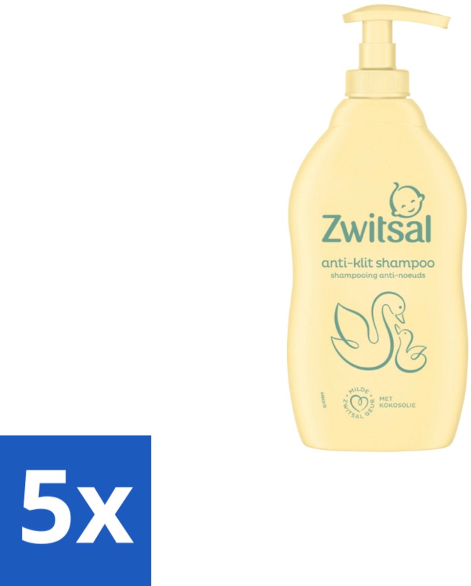 5 x Zwitsal – Shampoo – Anti-Klit – 400 ml - Baby Shampoo - Anti-klit Shampoo - Zwitsal Shampoo - Baby Haar Verzorging - Babyhuid Bescherming