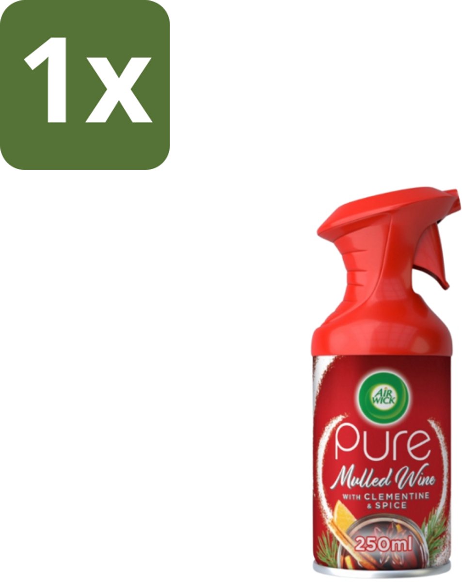 1 x Air Wick – Luchtverfrisser Spray – Pure Mulled Wine – 250 ml - Luchtverfrisser - Warme Geur - Mulled Wine - Gezellige Sfeer - Wintergeur