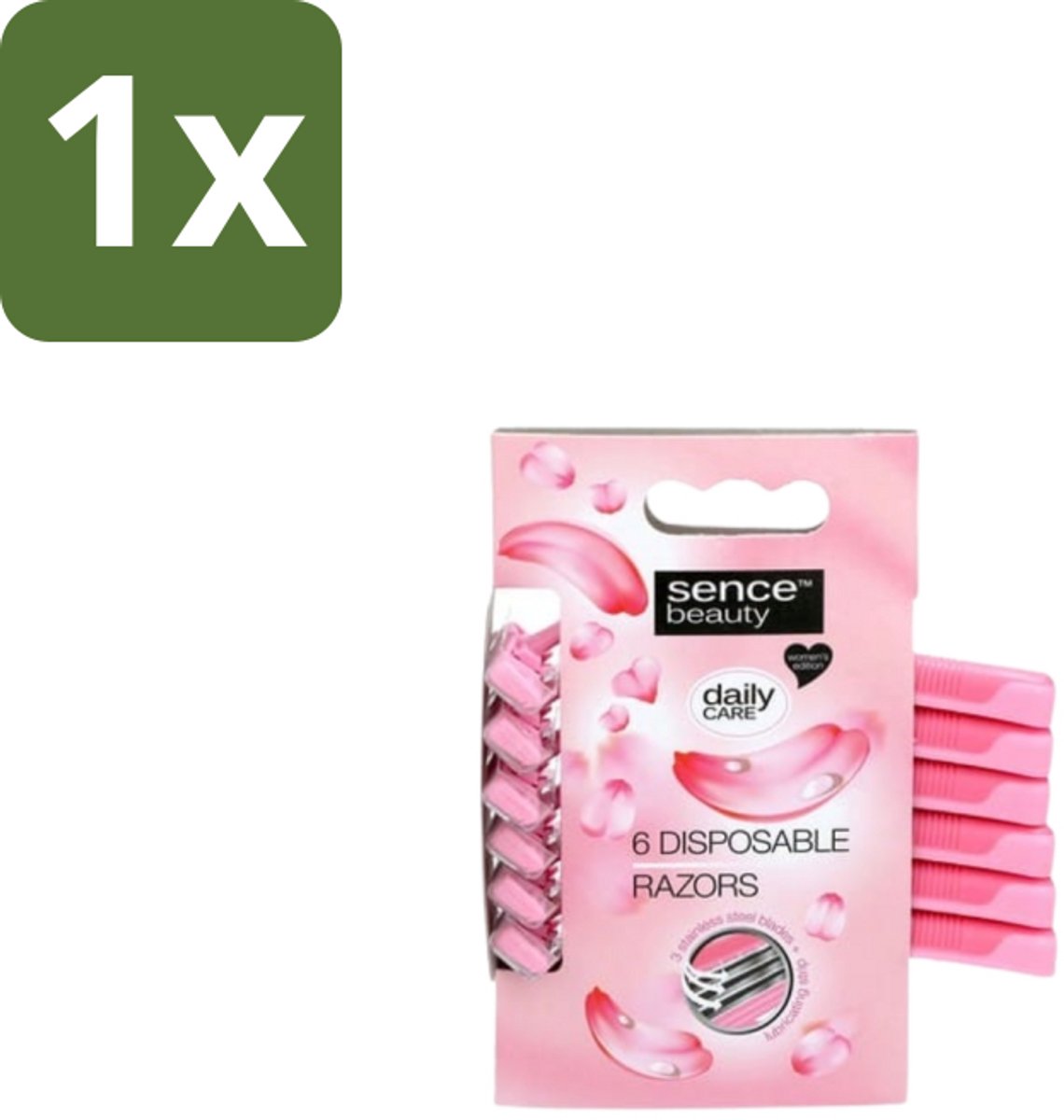 1 x Sence – Wegwerpscheermes – Glad Scheren – Comfort Grip – 6 Wegwerpscheermes - Scheermes - Wegwerpscheermes - Bikini Lijn - Benen Scheren - Oksels Scheren
